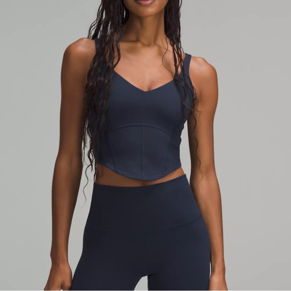 Lululemon Women's Align navy corset  cropped tank top size 4